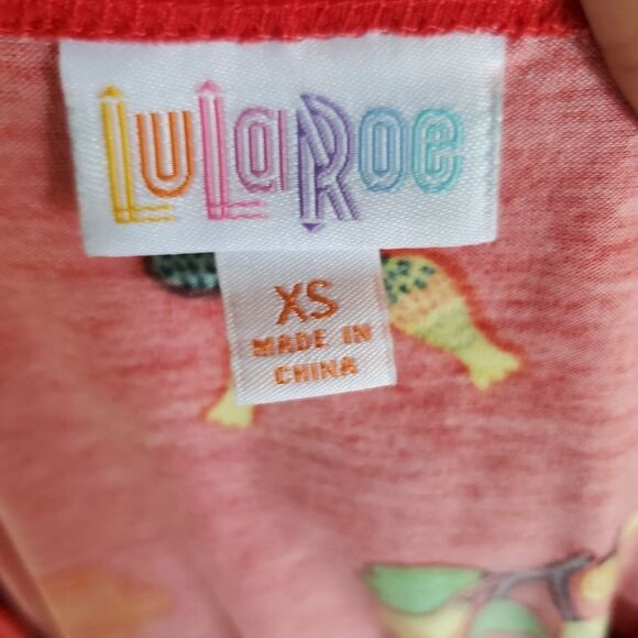 NEW LuLaRoe Women's Midi Dress XS Red Floral Flowy Jersey Knit Fit & Flare - Picture 8 of 9